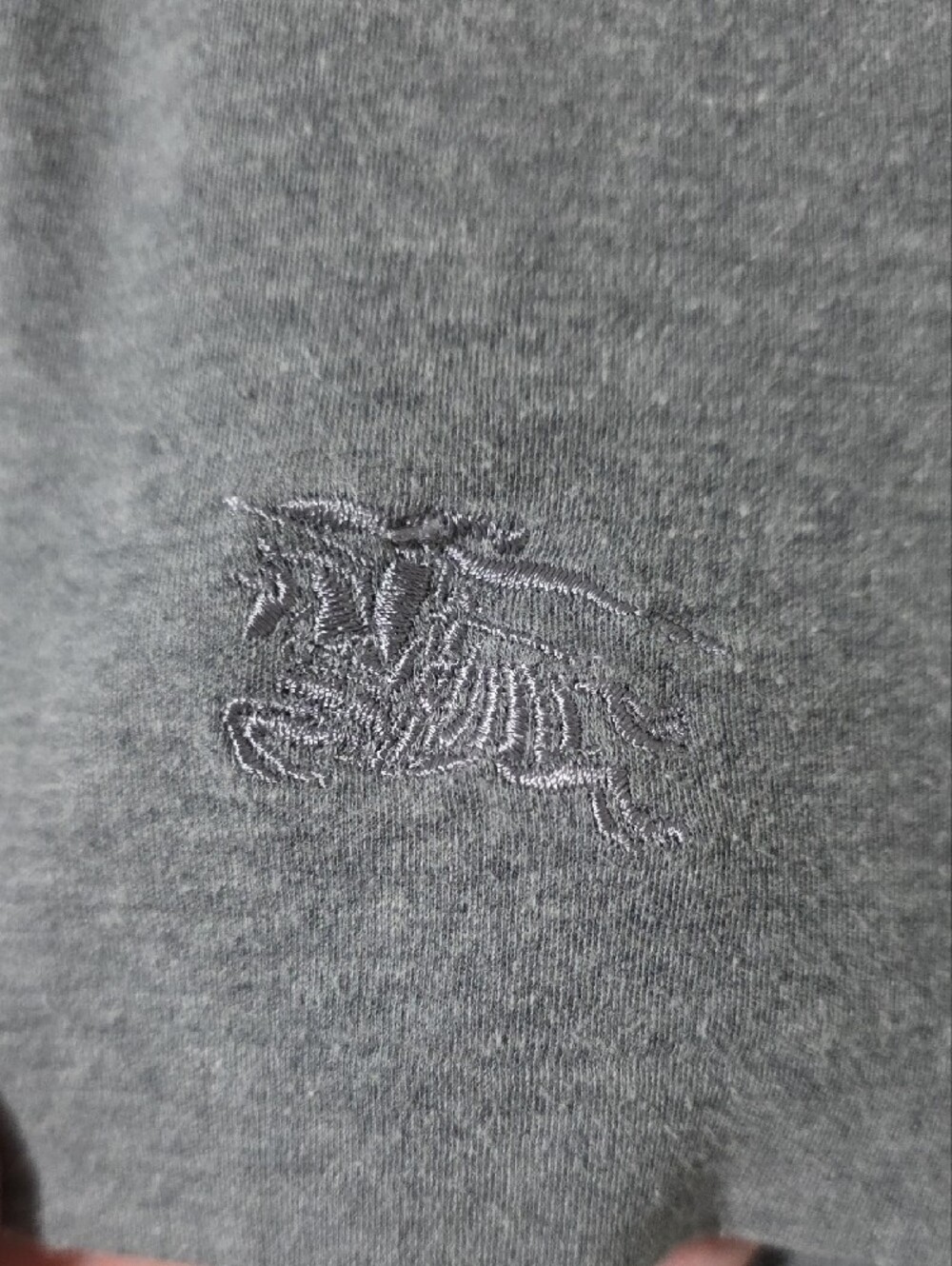 Burberry Brit Nova Gray Polo Shirt with Signature Check Trim - Picture 3 of 4